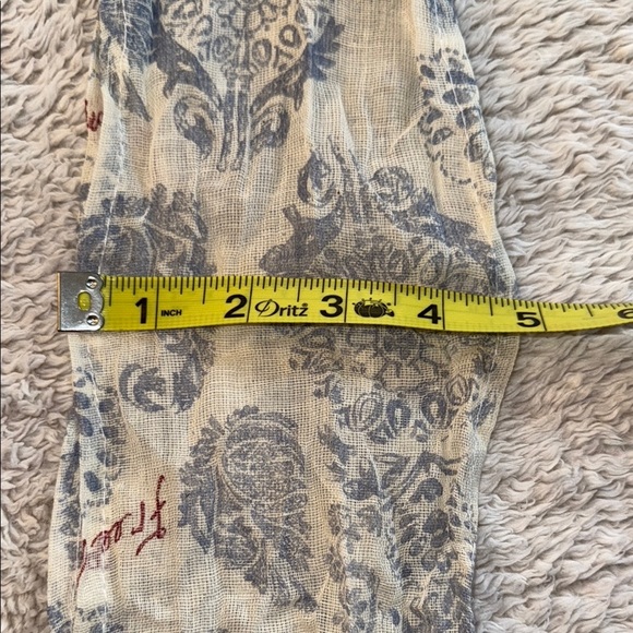 👜 Lightweight Canvas Shoulder Bag – Light Blue & Cream Paisley Pattern - Picture 6 of 6